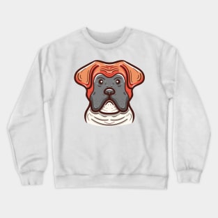 Cute boxer dog face Crewneck Sweatshirt